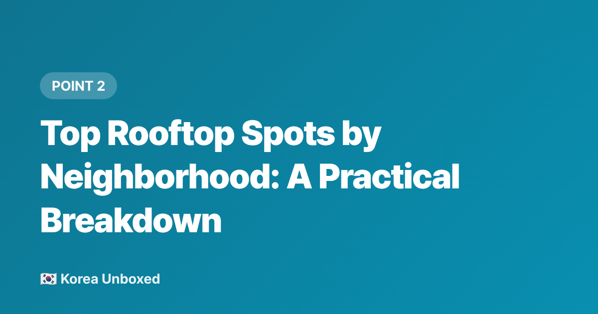 Top Rooftop Spots by Neighborhood: A Practical Breakdown - Seoul Rooftop Restaurants & Cafés: Best Summer 2026 Picks