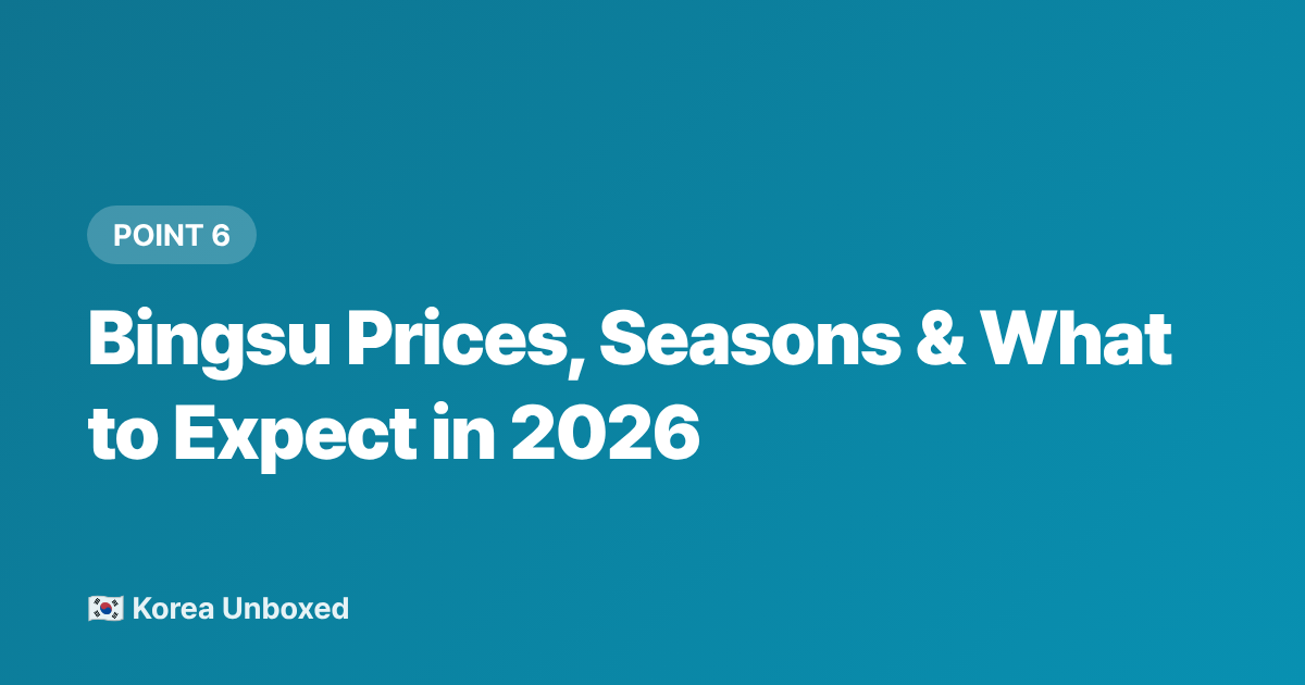 Bingsu Prices, Seasons &amp; What to Expect in 2026 - Bingsu 101: Korea's Shaved Ice Dessert & Best Toppings (2026)