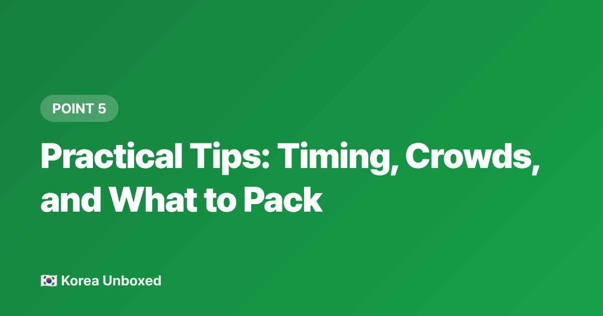 Practical Tips: Timing, Crowds, and What to Pack - Busan Beach Guide 2026: Haeundae vs Gwangalli & What to Eat