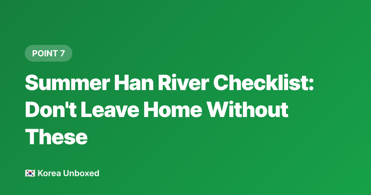 Summer Han River Checklist: Don't Leave Home Without These - Han River Park Summer Guide: Picnics, Pools & Night Views 2026
