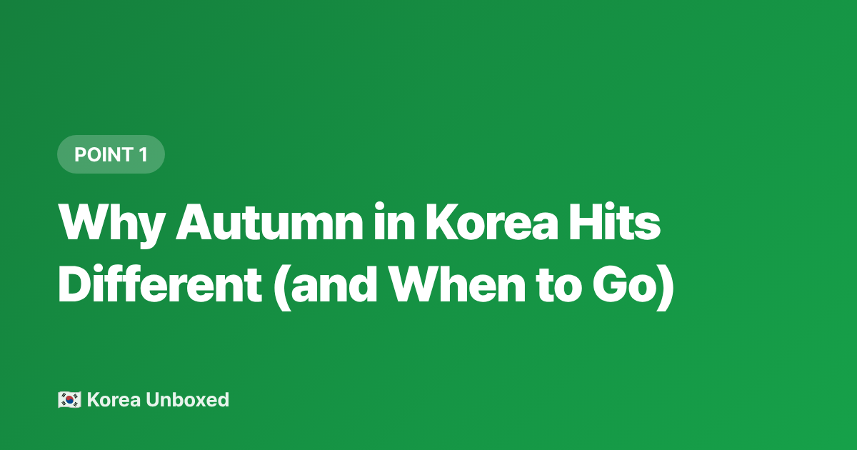Why Autumn in Korea Hits Different (and When to Go) - Korea Fall Foliage 2026: Where to See the Best Autumn Colours