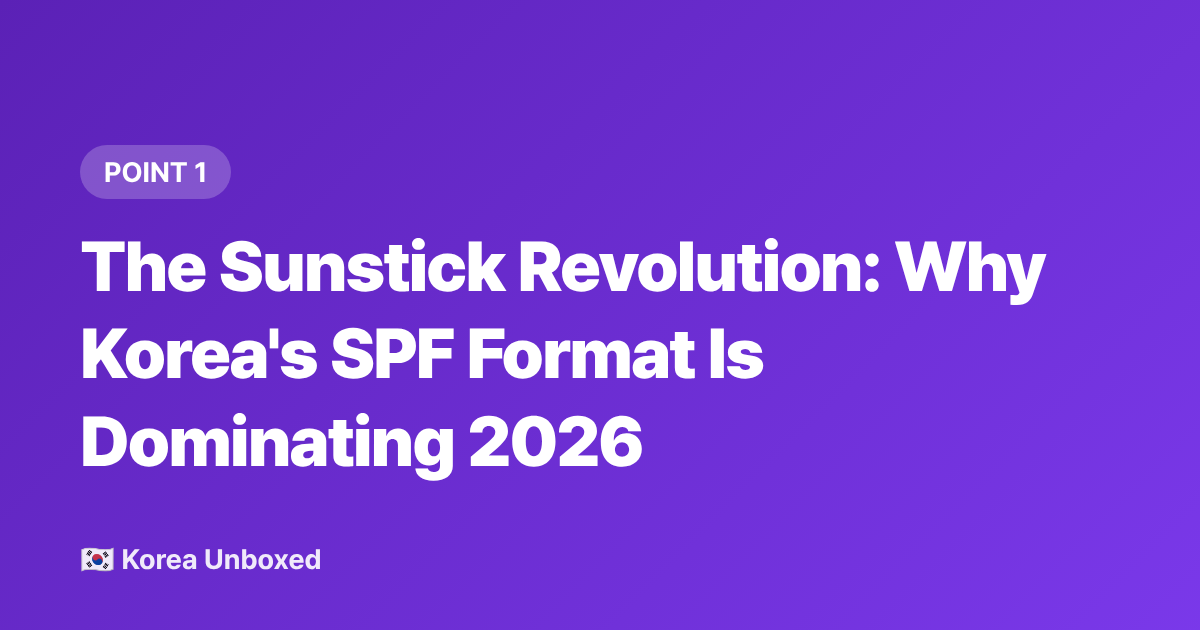 The Sunstick Revolution: Why Korea's SPF Format Is Dominating 2026 - Korean Beauty Trends September 2026: Sunstick & Glass Skin Innovation