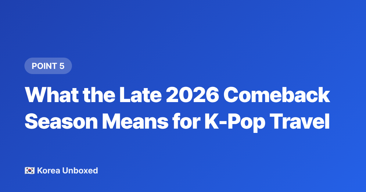 What the Late 2026 Comeback Season Means for K-Pop Travel - K-Pop Comeback Calendar: Late 2026 Releases Fans Must Know