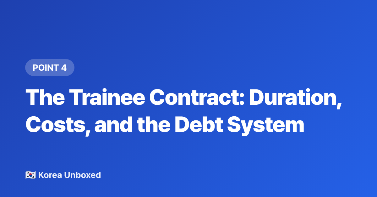 The Trainee Contract: Duration, Costs, and the Debt System - K-pop Trainee Life Explained: Auditions, Training & Debut (2026)