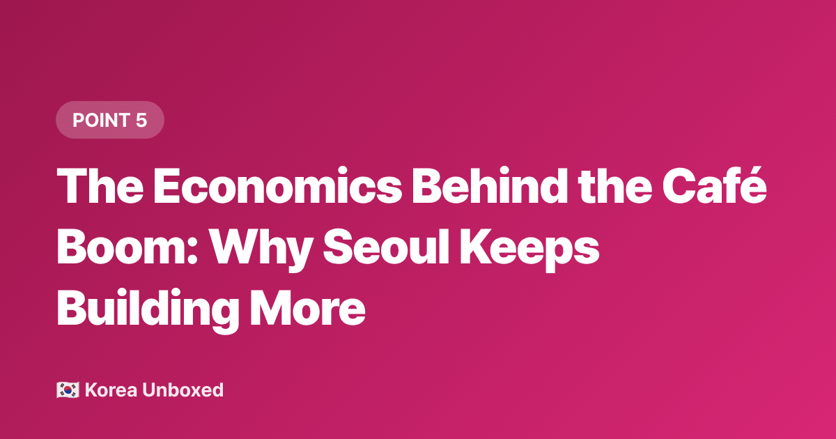 The Economics Behind the Café Boom: Why Seoul Keeps Building More - Seoul Cafés 2026: Why Korean Café Culture Has a Themed Spot on Every Corner
