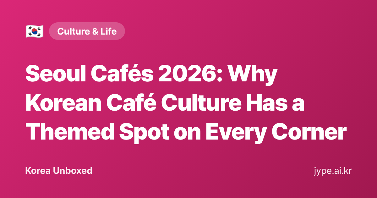 Seoul Cafés 2026: Why Korean Café Culture Has a Themed Spot on Every Corner