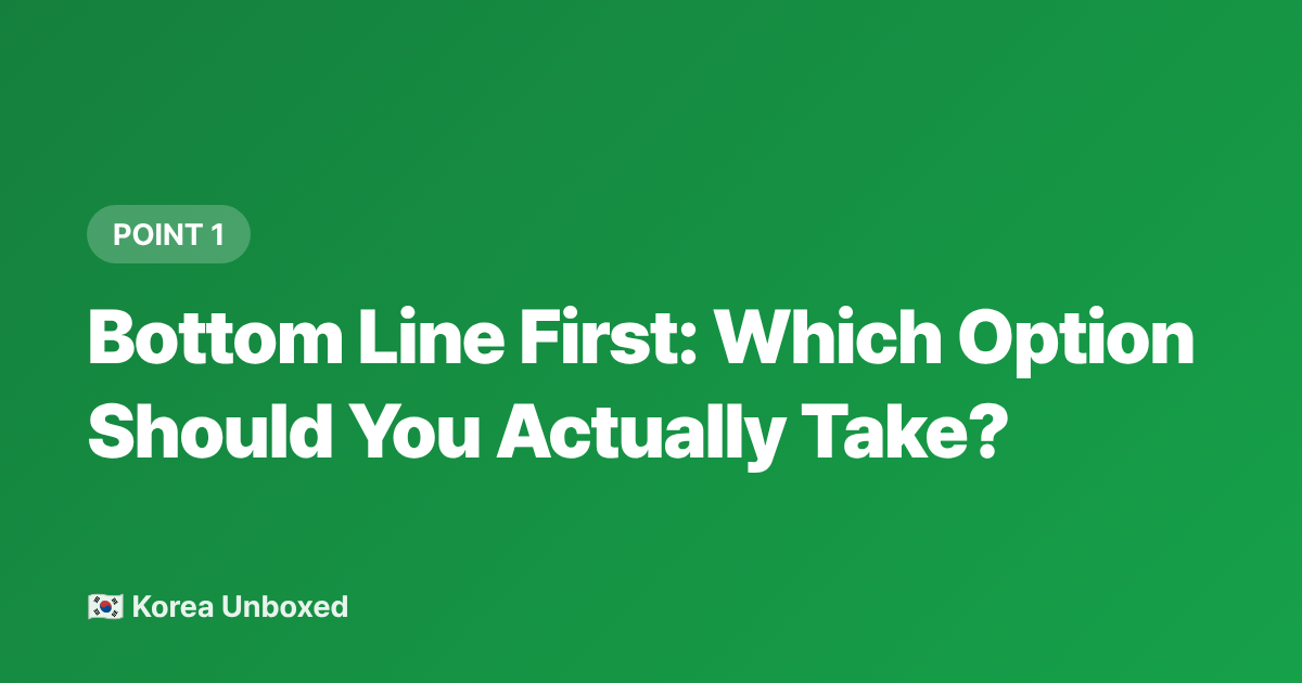 Bottom Line First: Which Option Should You Actually Take? - Seoul to Incheon Airport: Fast Train vs Subway — 2026 Budget Guide