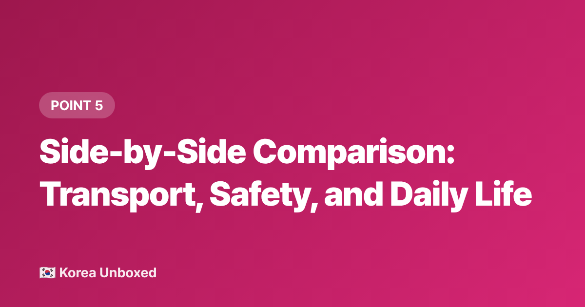 Side-by-Side Comparison: Transport, Safety, and Daily Life - Seoul Neighborhoods Guide: Hongdae vs Itaewon vs Gangnam 2026